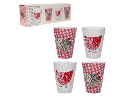 SET DE 4 GOBELETS CONIQUE 100 ML DES COCOTTES KIUB