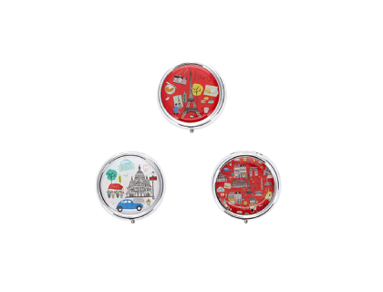  BOITE A PILULES RONDE METAL LE TOUT PARIS ASSORTIS ROUGE KIUB