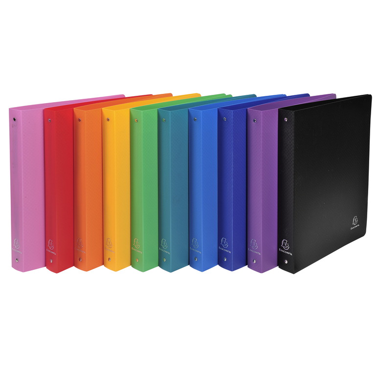 CLASSEUR SOUPLE 4 ANNEAUX ASSORTIS DOS 30MM