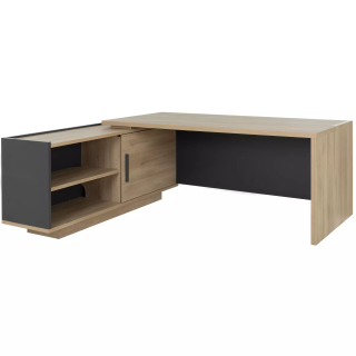 MEUBLE BUREAU BRABANT CHENE DU BOCAGE 180CM RETOUR GAUCHE