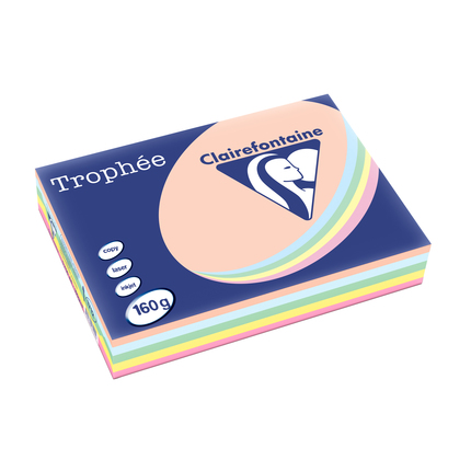 PAPIER TROPHE 160G 250 FEUILLES COLORIS PASTELS ASSORTIS