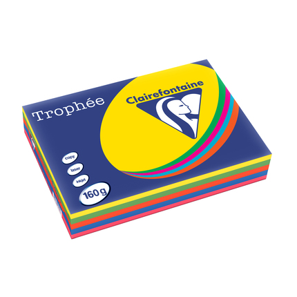 PAPIER TROPHE 160G 250 FEUILLES COLORIS VIFS ASSORTIS