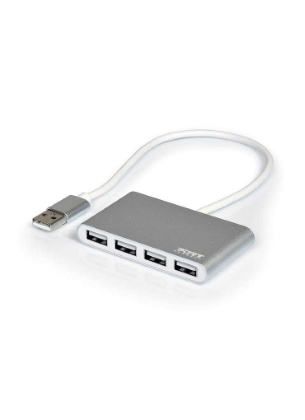 HUB USB PORT CONNECT 4 PORTS 2.0 GRIS