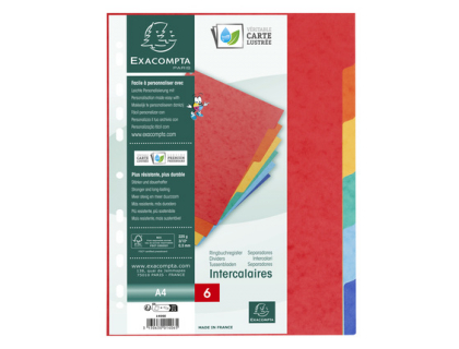 Intercalaires carte lustre 225g 6 positions - A4