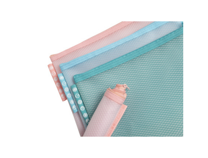 Pochettes renforces  zip coloris assortis pastel  format A6