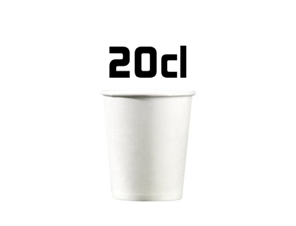 Gobelet carton 20cl blancs x50