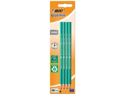 Pack de 4 Crayons  papier - HB - BIC ECOlutions EVOLUTION 650 - 