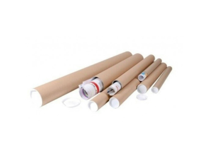 Tube d'expdition brun  bouchon plastique 5x61 cm
