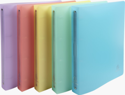 CLASSEUR 4 ANNEAUX 30 MM POLYPROPYLNE CHROMALINE PASTEL - A4 MAXI - COULEURS ASSORTIES