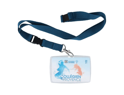 Porte badge rigide + cordon col pop