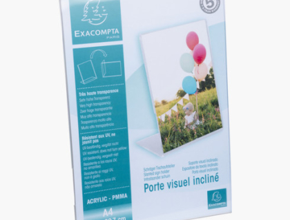  PORTE-VISUEL INCLIN VERTICAL A4 - CRISTAL