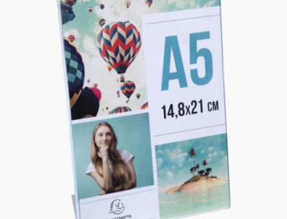PORTE-VISUEL INCLIN VERTICAL A5 - CRISTAL