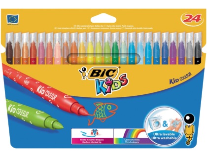 BIC KIDS Feutre Kid Couleur medium, tui en carton de 12