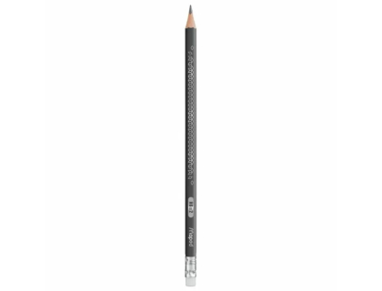 CRAYON GRAPHITE DECO EMBOUT GOMME HB ARGENTE MAPED