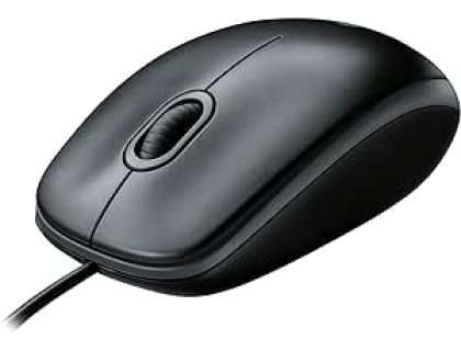 Logitech B100 Souris Filaire USB, 3 Boutons, Suivi Optique, Ambidextre, Compatible avec PC/Mac/Ordinateur Portable/Chromebook - Noir