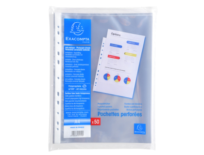 SACHET 50 POCH.PERFO.PP LISSE 60 MICRONS