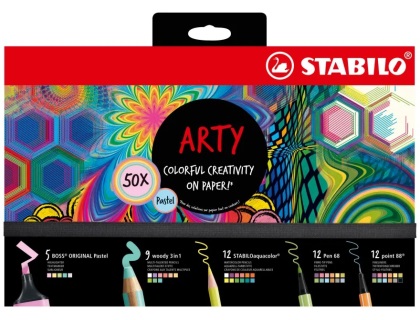Coffret cratif premium STABILO ARTY 100% pastel