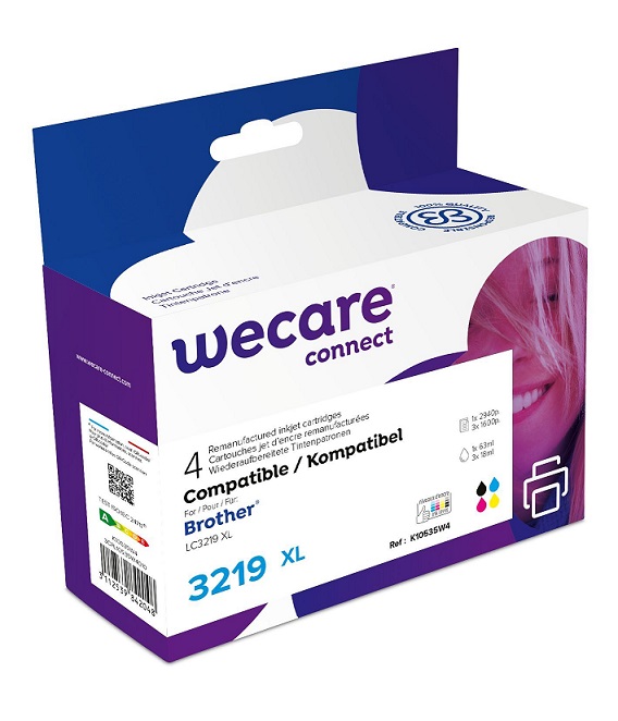 Pack 4 cartouches Wecare Brother LC3219XL BK + CMY remanufactures
