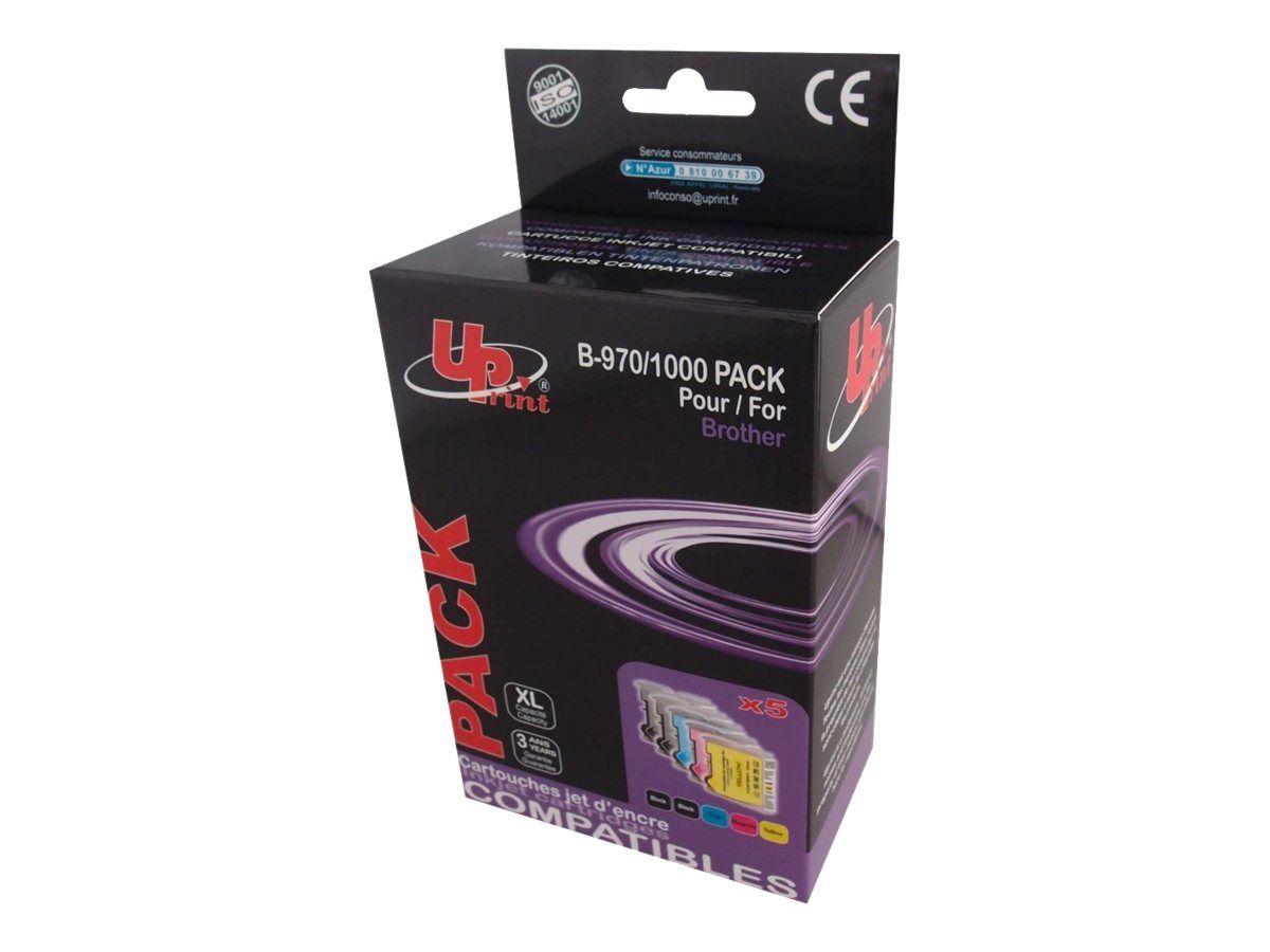 Pack 4 cartouches Uprint Brother LC970/1000 BK + CMY compatibles