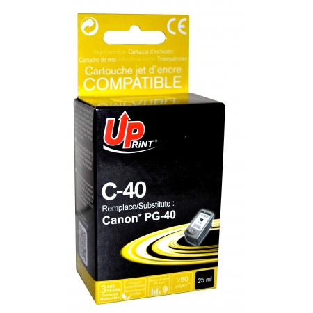 Cartouche Uprint Canon PG-40 Noir remanufacture