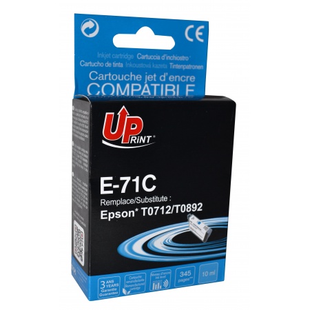 Cartouche Uprint Epson Gupard T0712 Cyan remanufacture