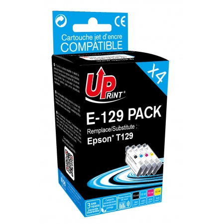 Pack 4 cartouches Uprint Epson Pomme T1295 BK+CMY remanufactures