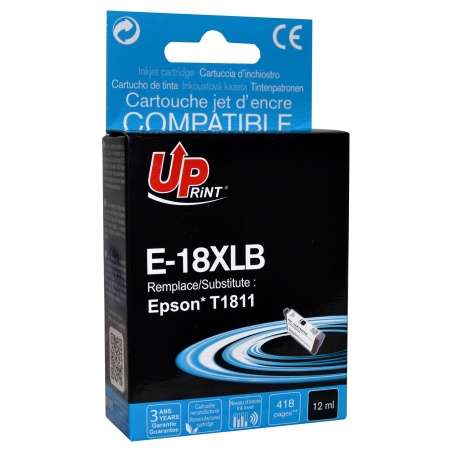 Cartouche Uprint Epson Pquerette T18XL Noir remanufacture