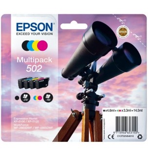 Pack 4 cartouches Epson 502 Jumelles BK + CMY