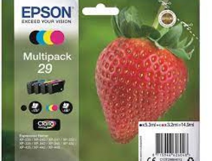 PACK EPSON T29 4 CARTOUCHES JET D'ENCRE BK+CMY