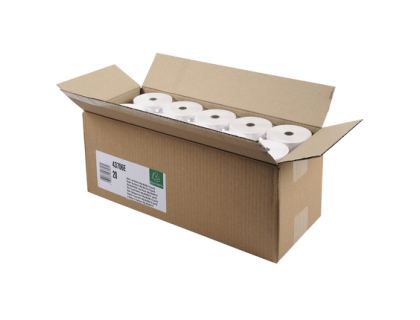 Carton de 20 bobines pour tickets de caisse 80x70mm - 72m - 1 pli thermique 48g/m2. - Blanc